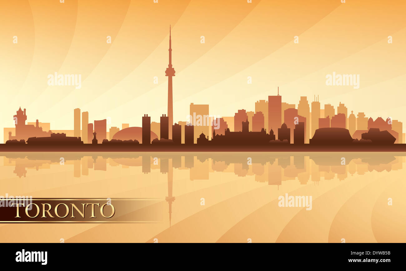 Toronto city skyline silhouette background Stock Photo - Alamy