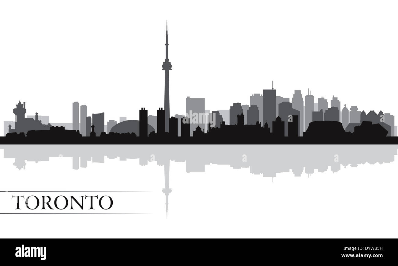 Toronto city skyline silhouette background Stock Photo - Alamy