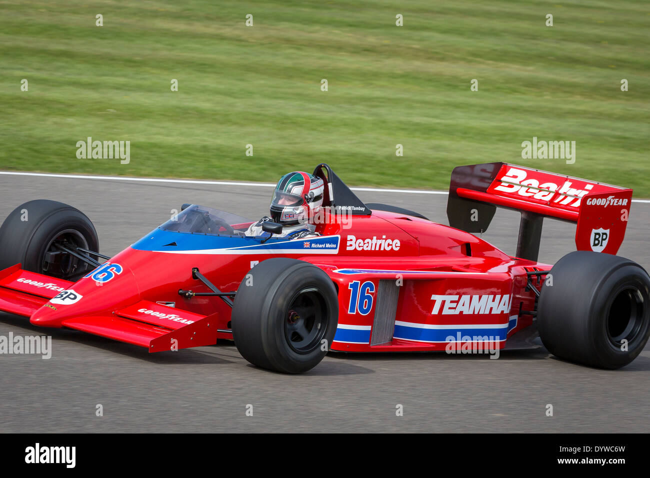 1986 Beatrice LolaFord THL2 with driver Richard Meins. 72nd Goodwood