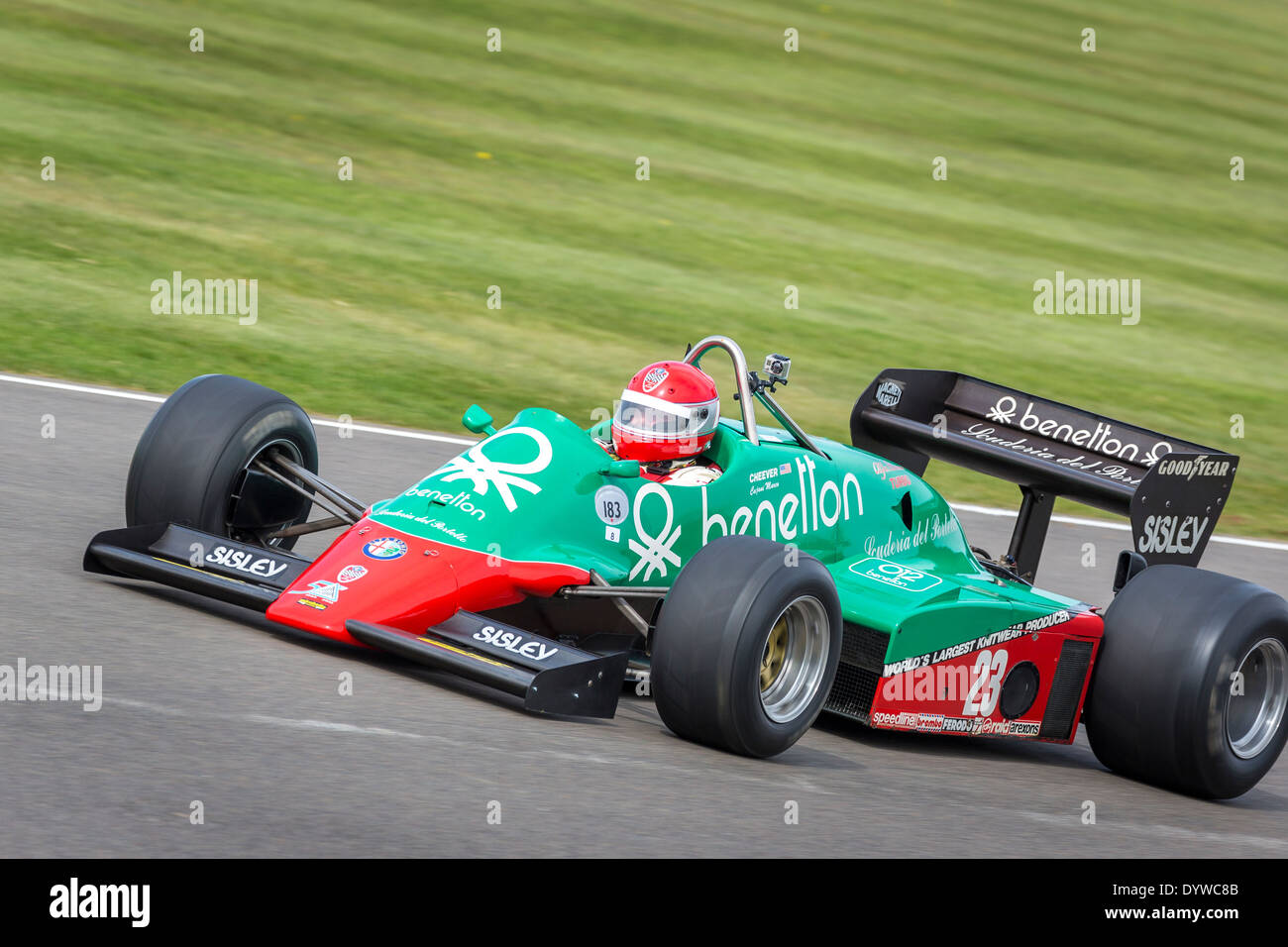 1983 Alfa Romeo Benetton 183T with driver Marco Cajani at the 72nd Goodwood  Members meeting, Sussex, UK Stock Photo - Alamy