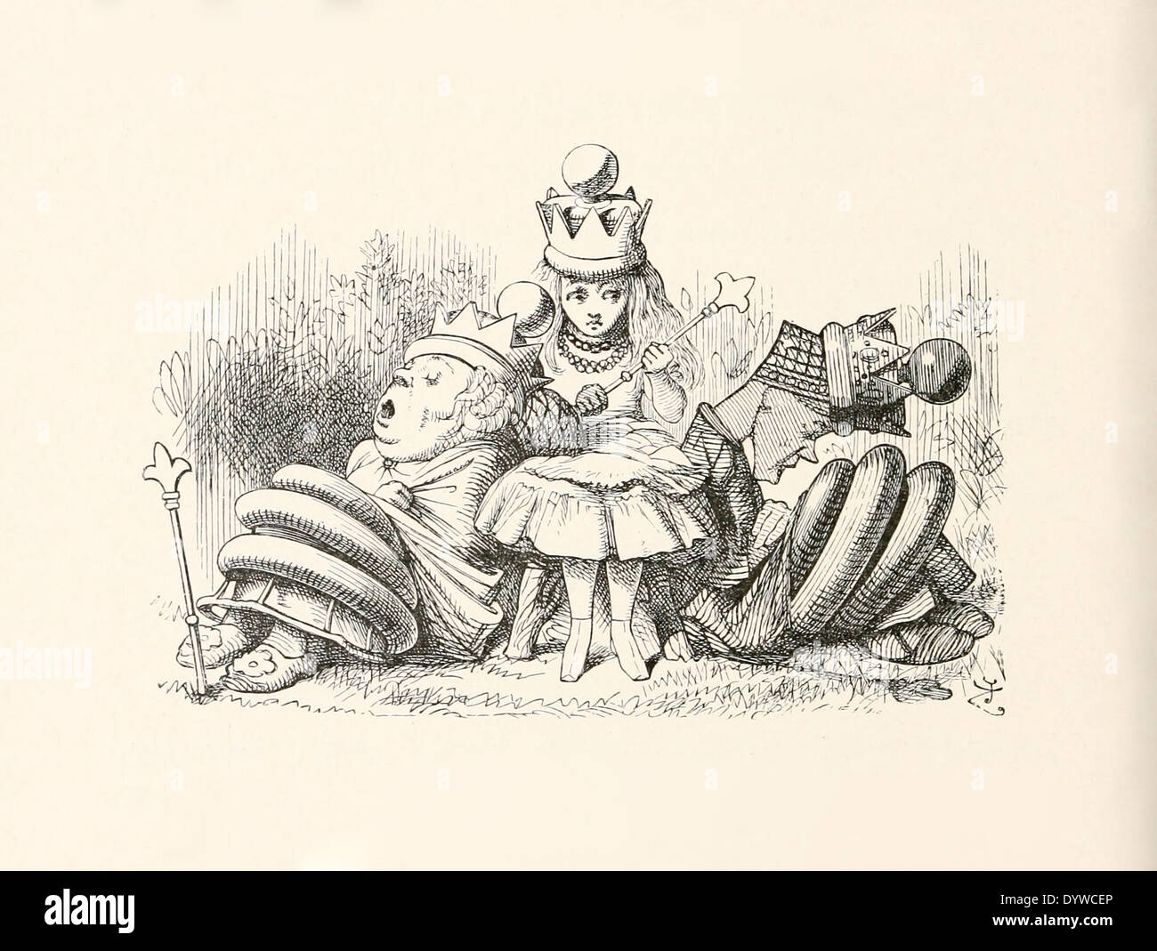The Pig Baby, from the Lewis Carroll Story Alice in Wonderland,  Illustration by Sir John Tenniel 1871 Stock Photo - Alamy