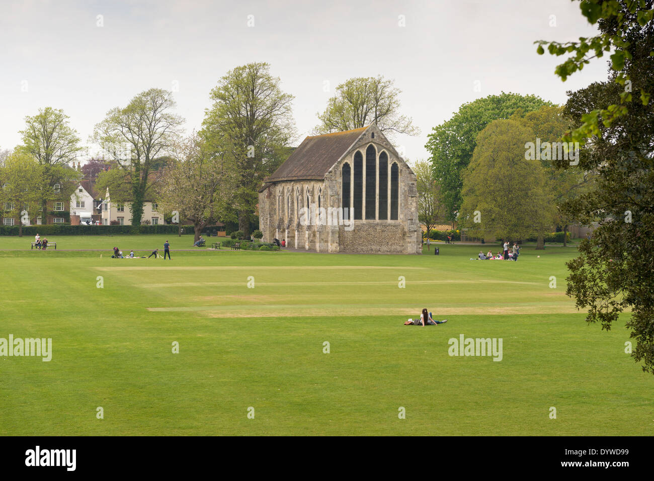 Priory park in chichester west sussex showing the guildhall building