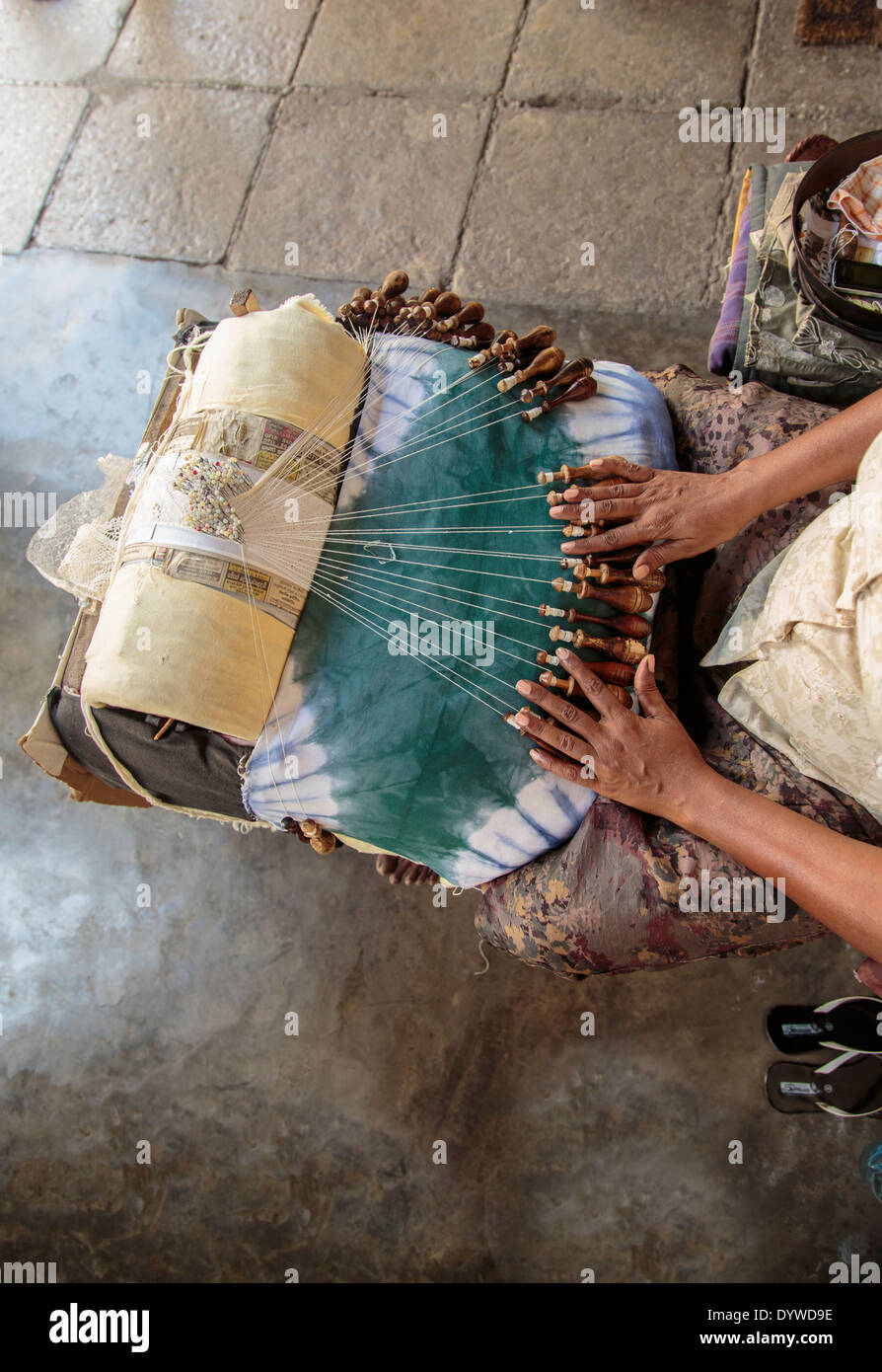 Skilled female hands traditional lace hires stock photography and