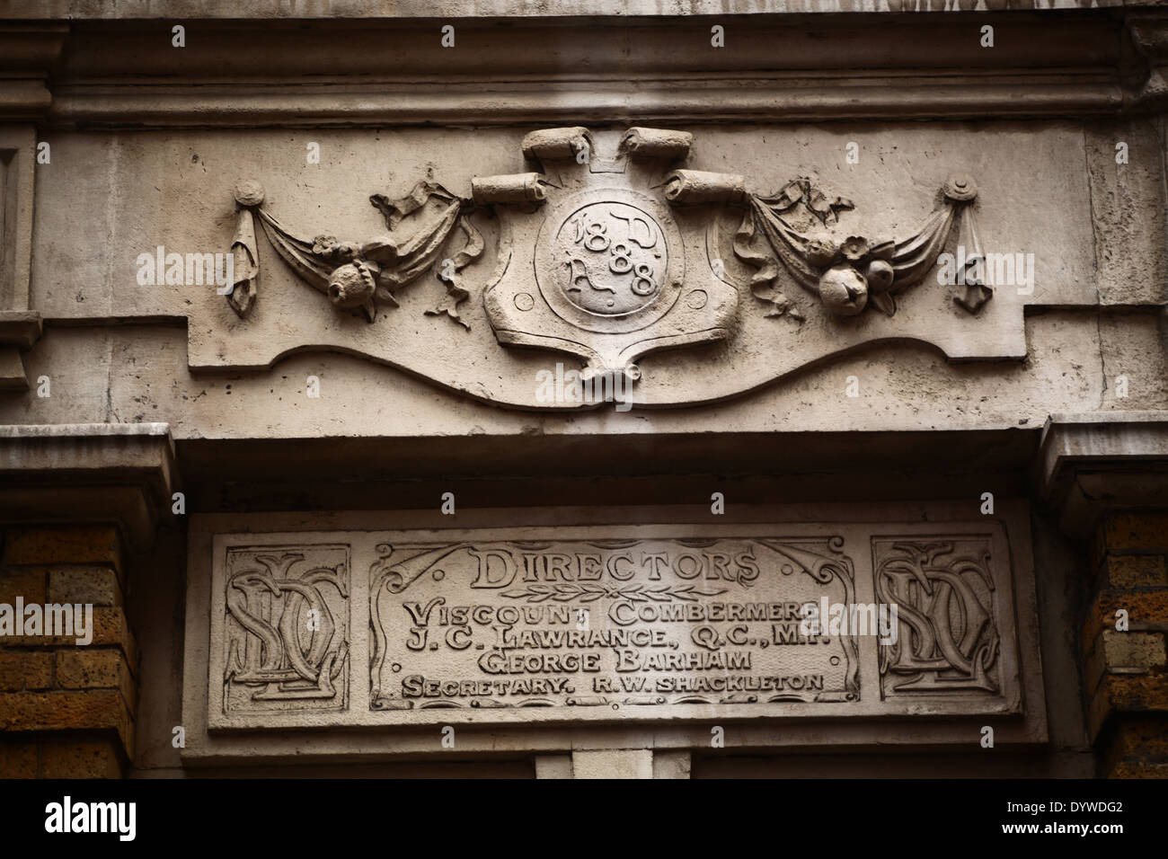 The 1888 plaque on a former building of Dairy Supply Company Stock ...