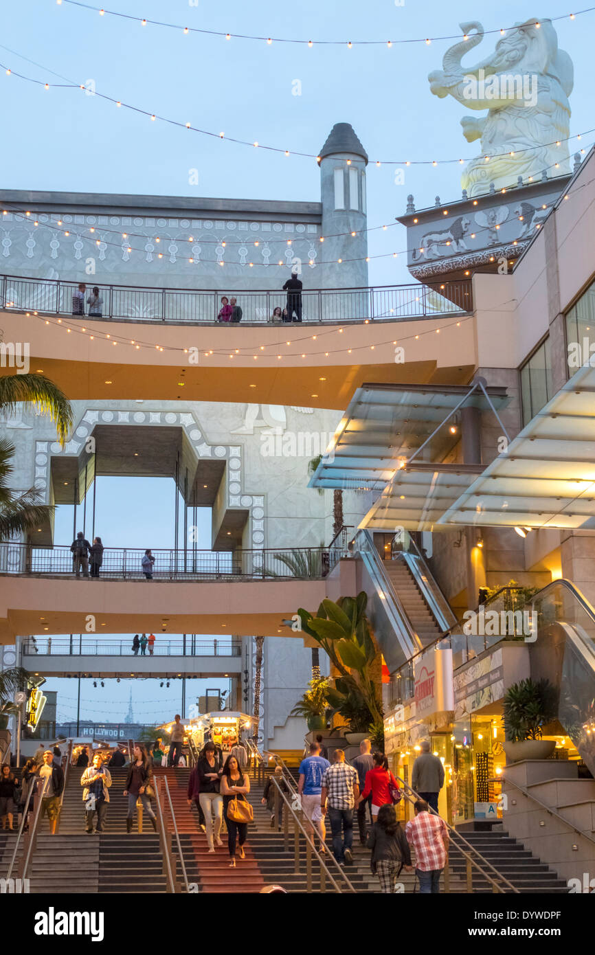 Los Angeles California,LA,Hollywood Boulevard,movie industry,Hollywood & Highland Center,shopping shopper shoppers shop shops market markets marketpla Stock Photo