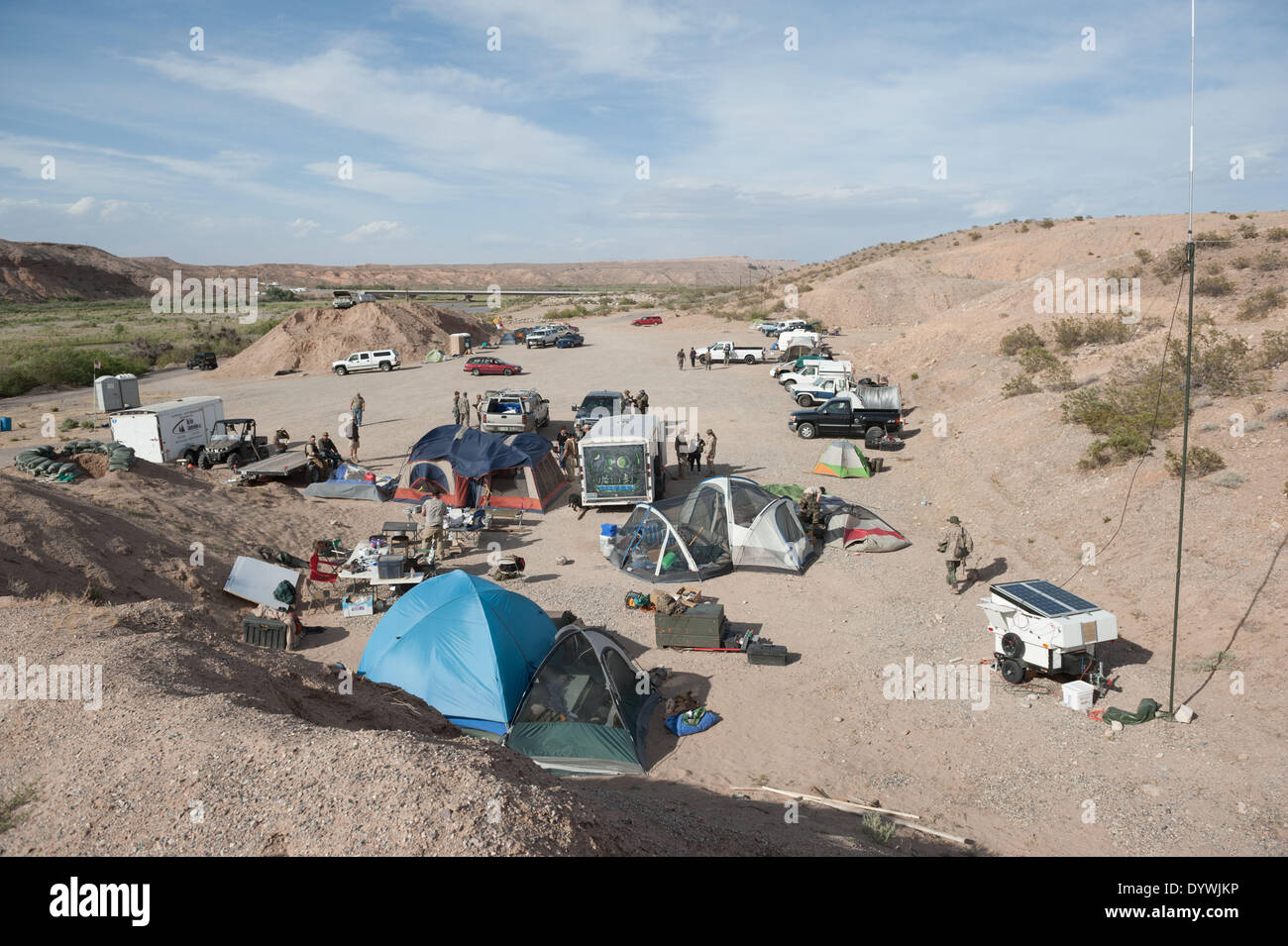 Bunkerville, Nevada, USA. 25th Apr, 2014. The militia command post near
