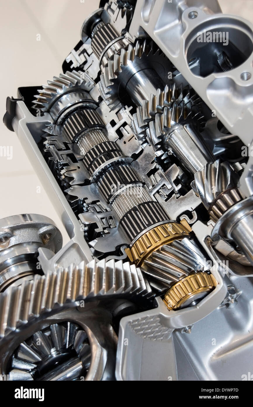 Automotive transmission gearbox with lots of details Stock Photo