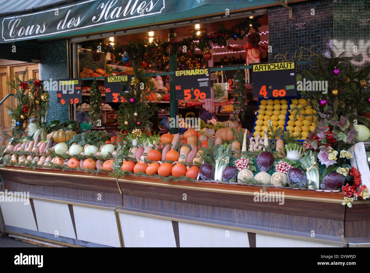Fruit and Vegetable Shop, Paris, France. Stock Photo