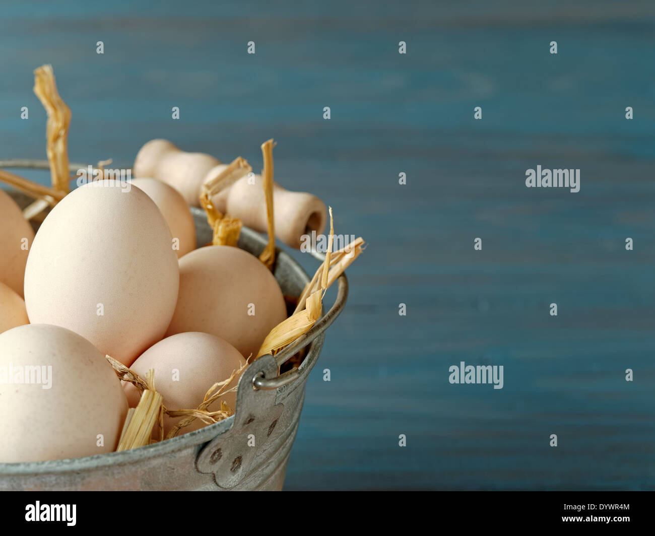 Bucket of eggs Stock Photo