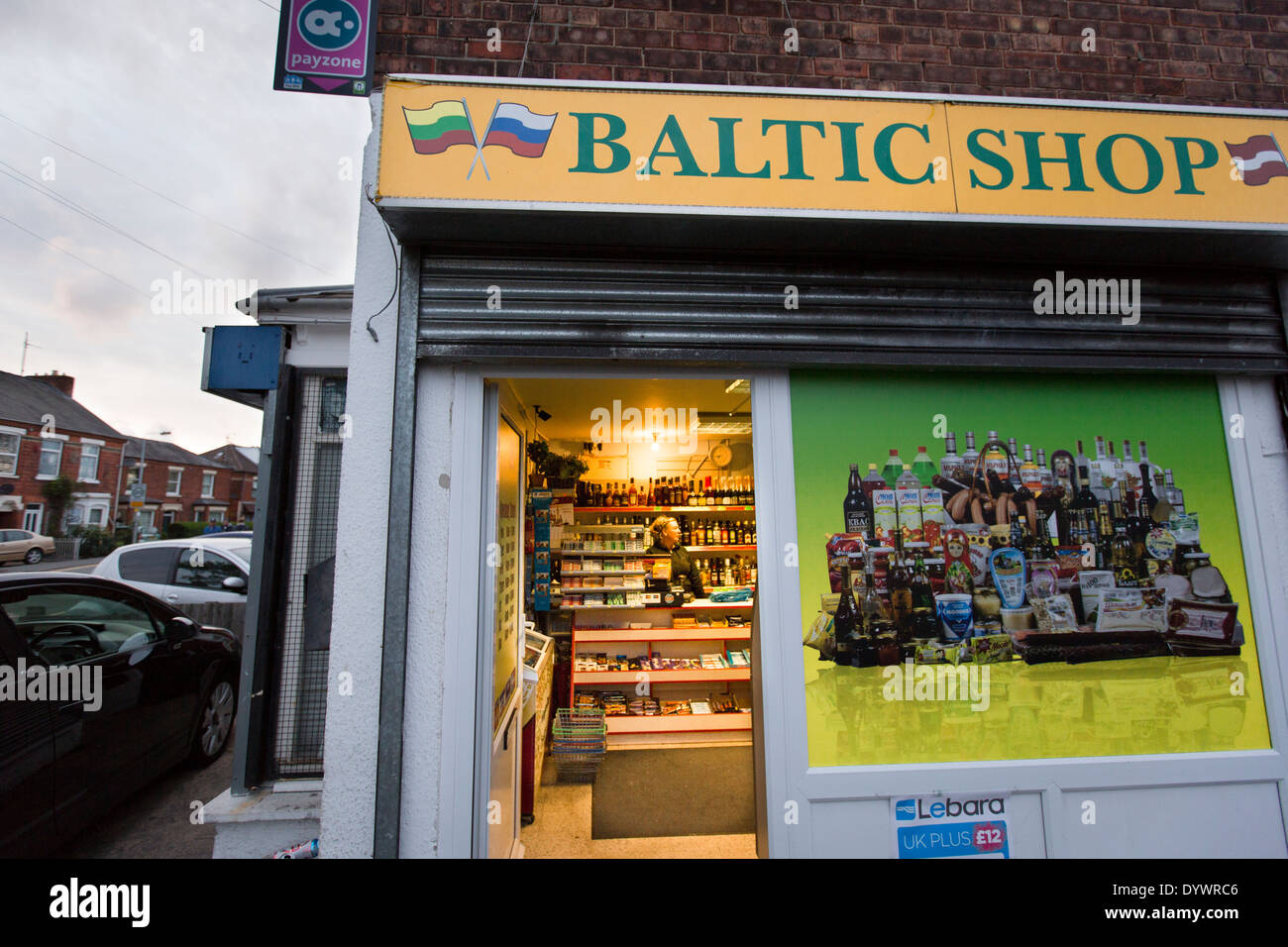 The Baltic Shop in Boston, Lincolnshire, is one of many shops serving the Eastern European population in the town. Stock Photo