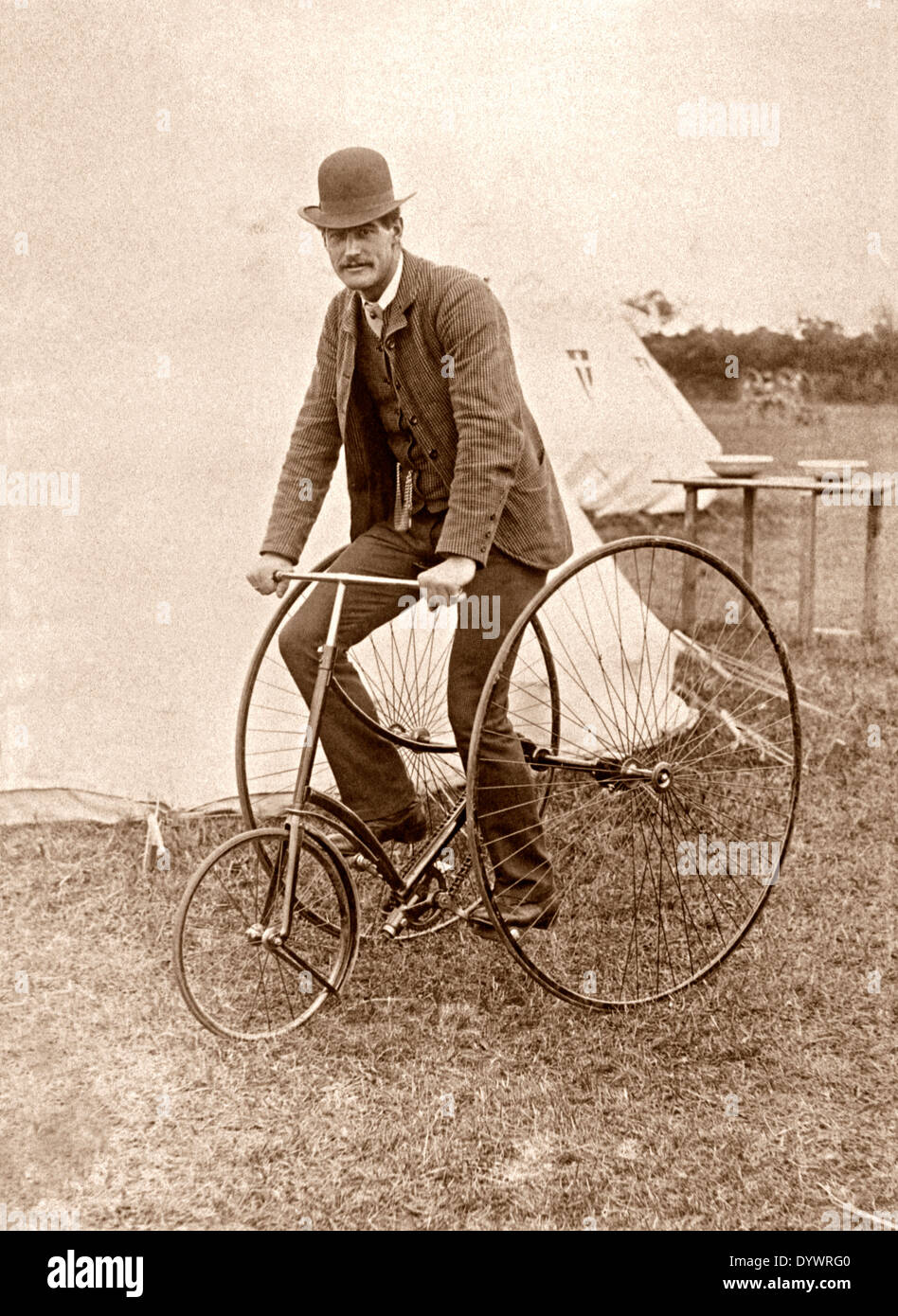 A Humber Cripper tricycle ridden by British professional racing cyclist  Robert Cripps c. 1890 Stock Photo - Alamy