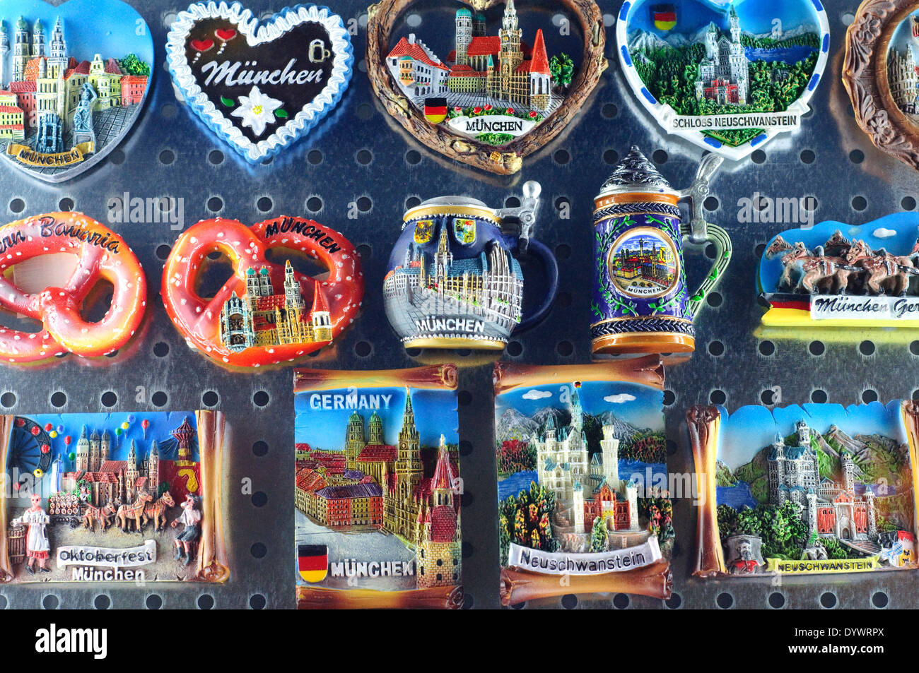 Germany, Bavaria, Munich, Souvenirs on Sale, Stock Photo