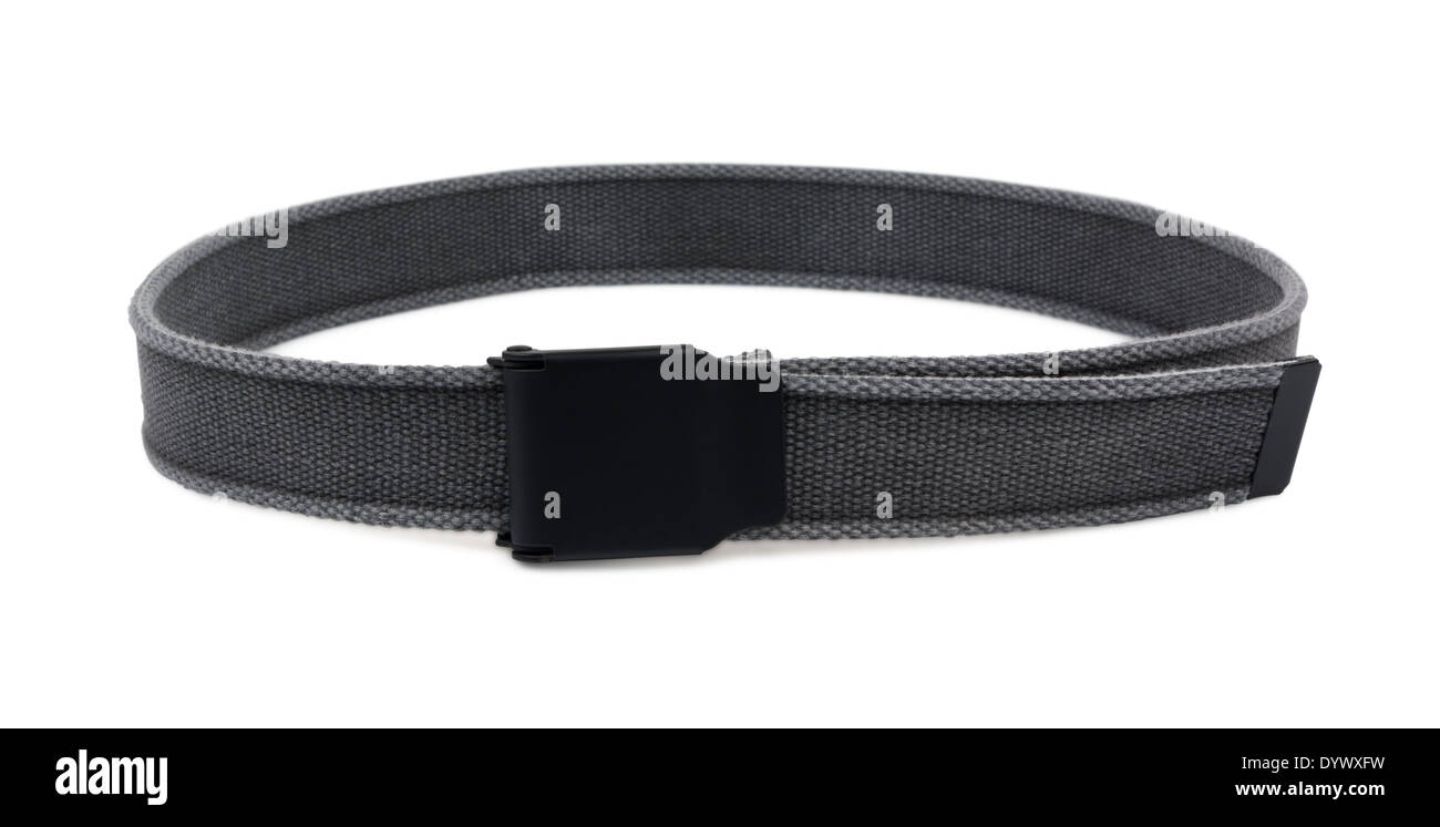 Gray fabric belt on a white background Stock Photo - Alamy