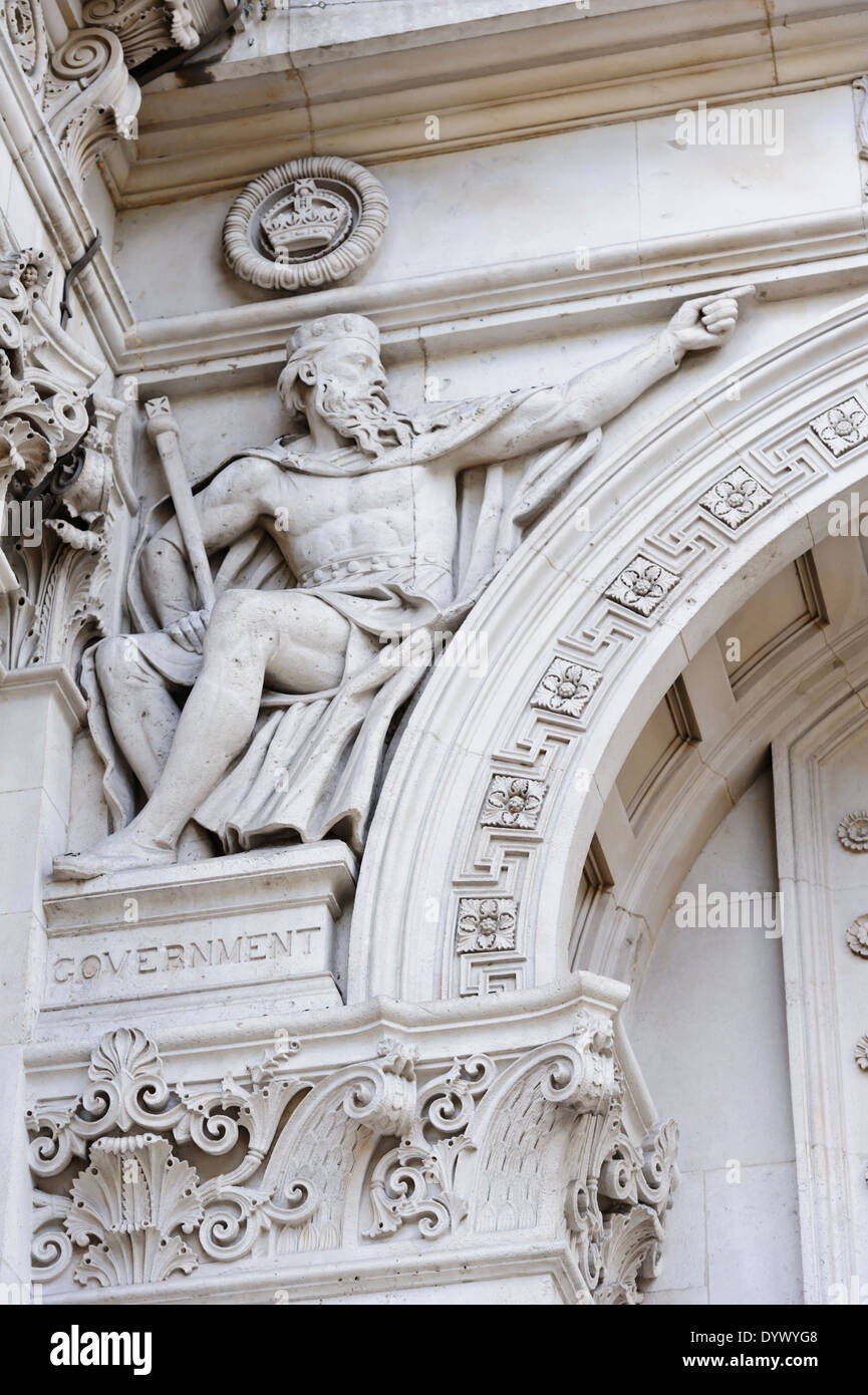 Decorative sculptures illustrates Home and Colonial concerns on the