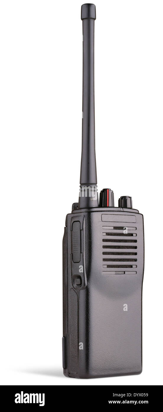 two-way radio on white background clipping path Stock Photo