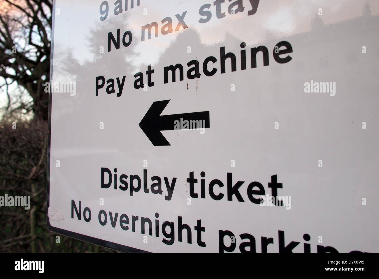 Pay and Display road parking sign in London UK Stock Photo