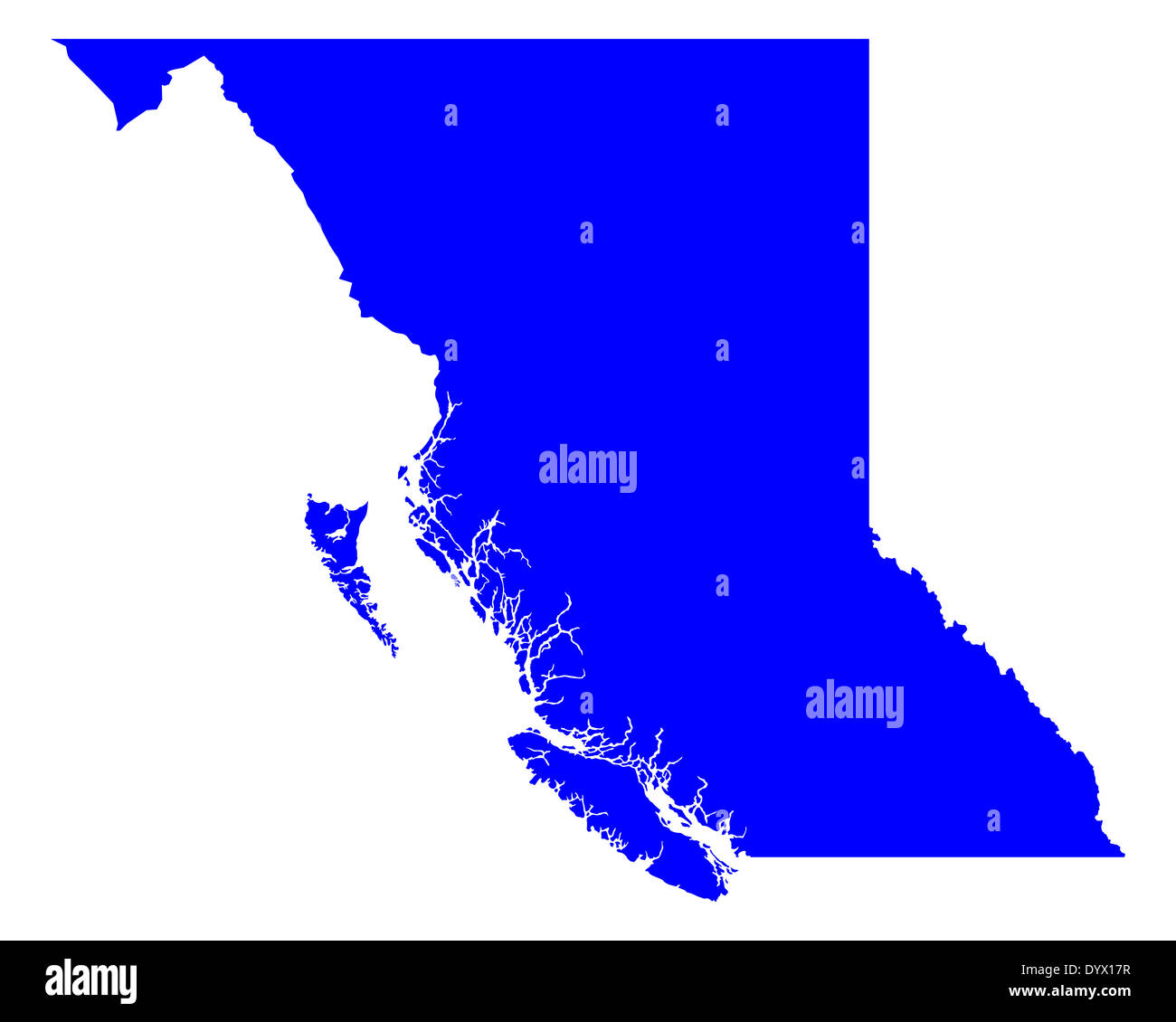 Map of British Columbia Stock Photo Alamy