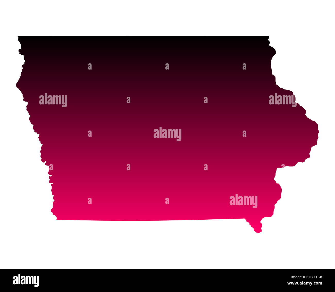 Map of Iowa Stock Photo Alamy