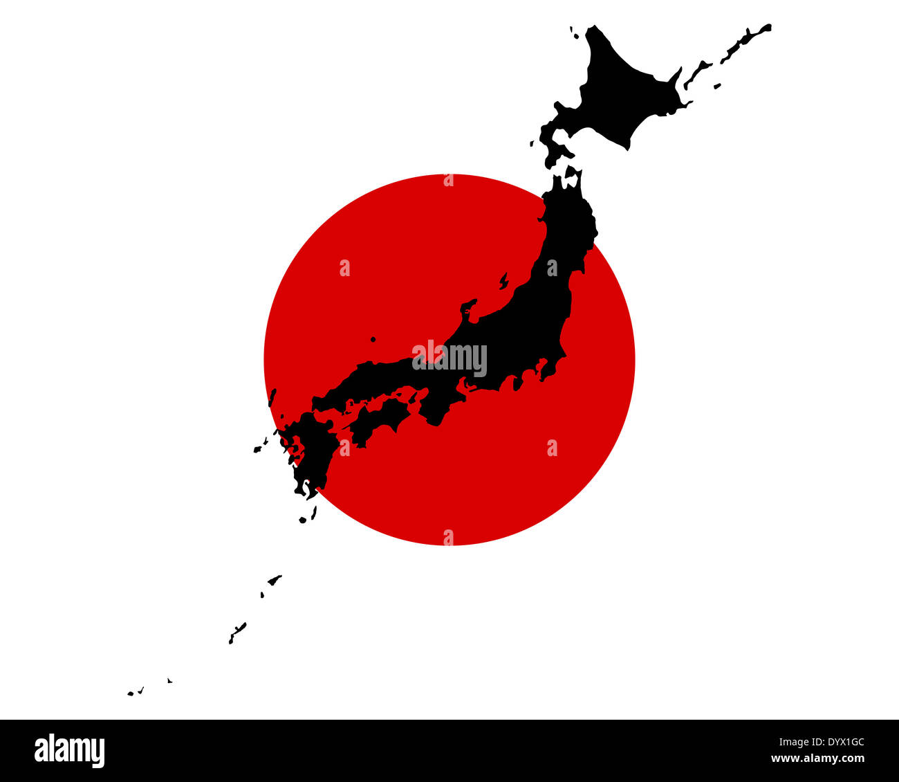 Map and flag of Japan Stock Photo Alamy