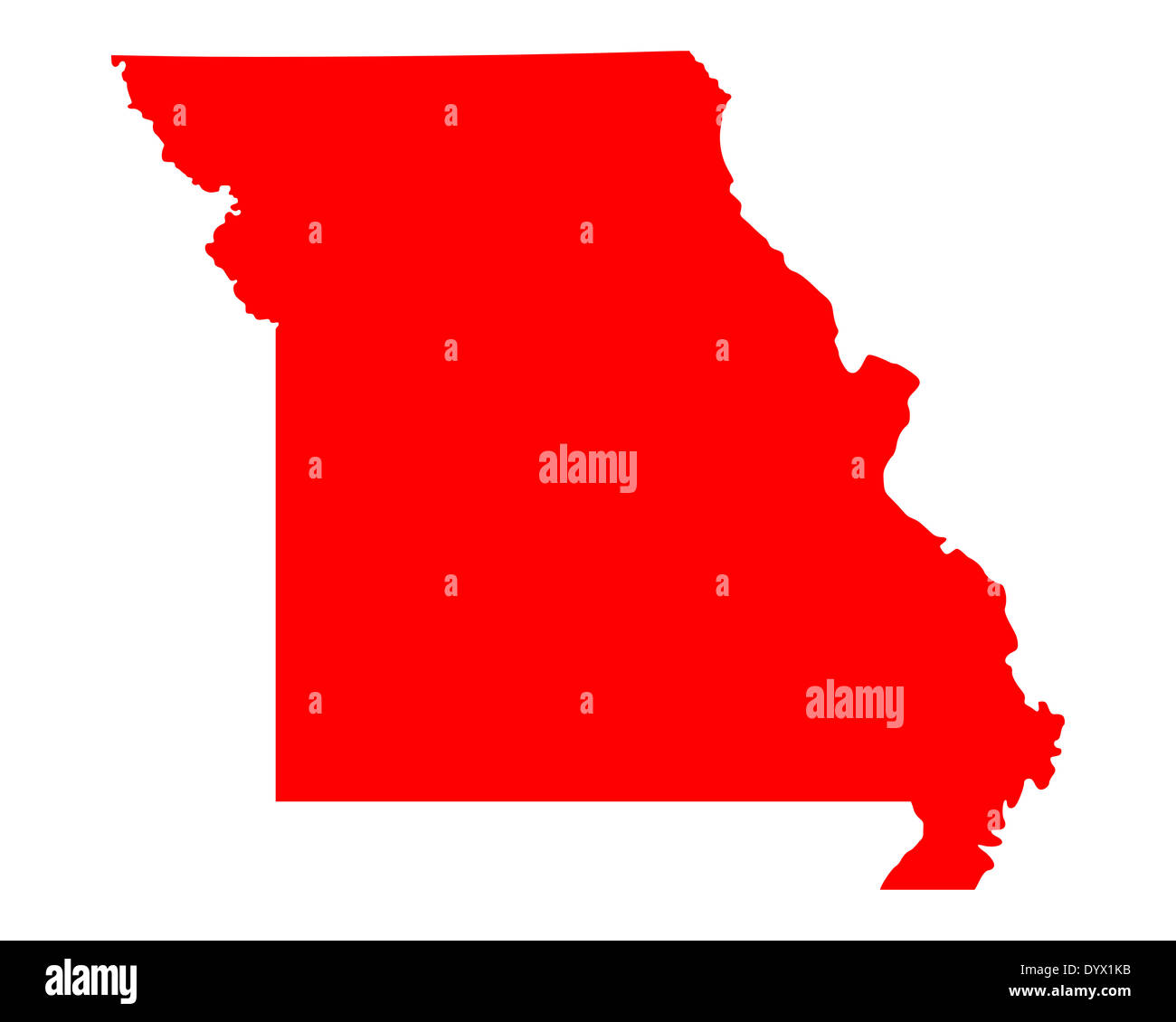 Map of Missouri Stock Photo - Alamy