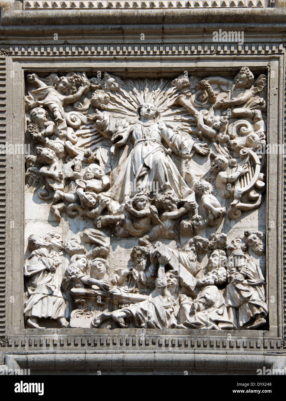 Detail on facade Metropolitan Cathedral Zocalo Mexico City Mexico Stock Photo