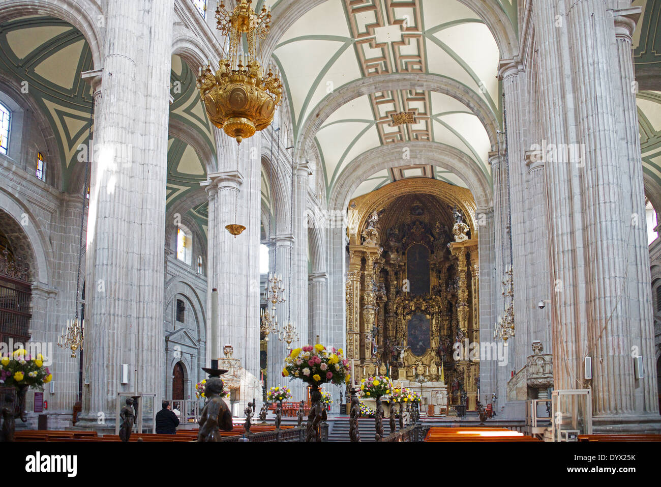 Interior Metropolitan Cathedral Zocalo Mexico City Mexico Stock Photo