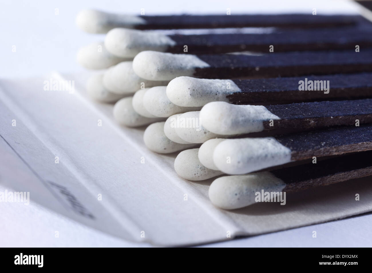 White matches with white haed. Macro shot Stock Photo