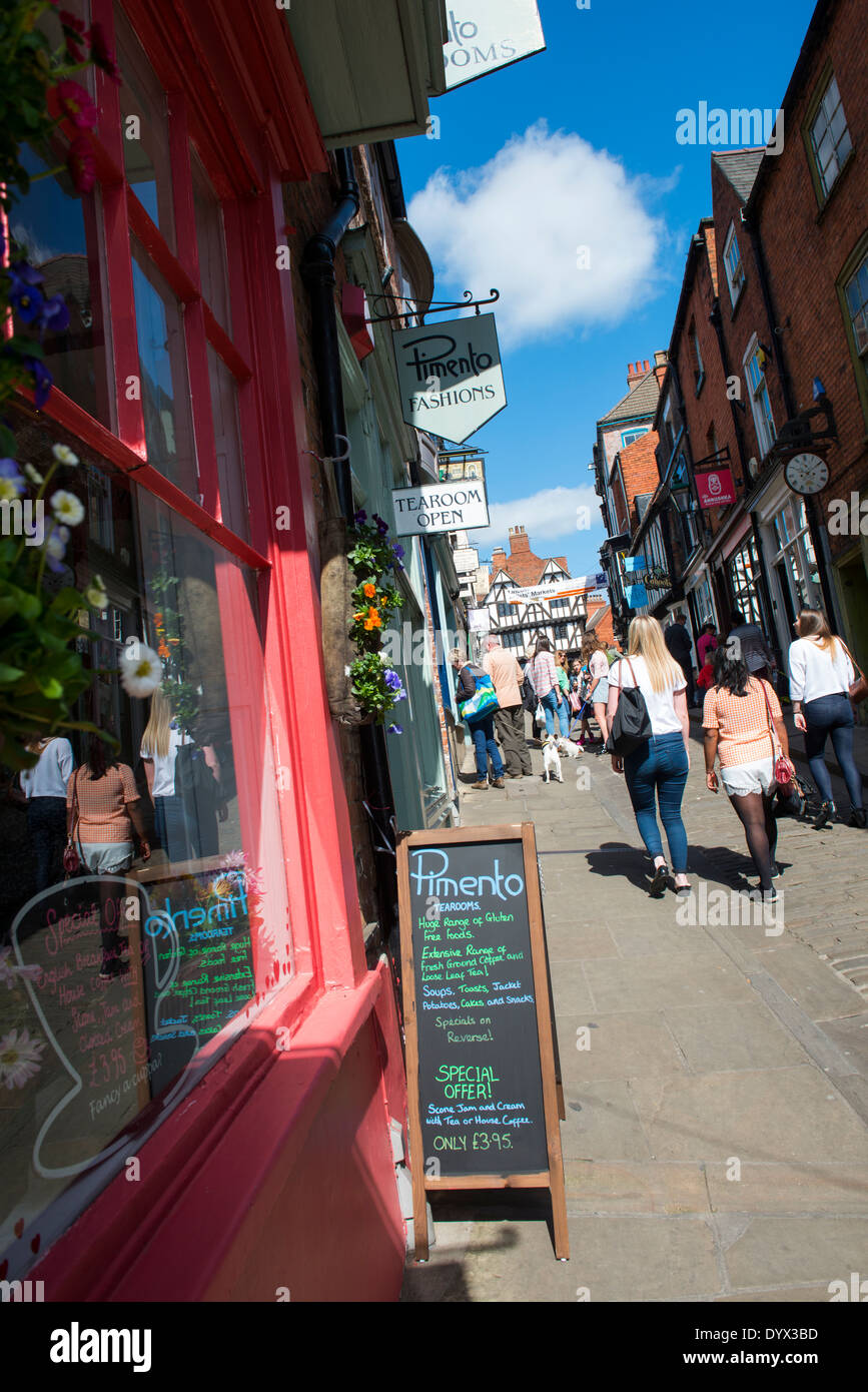 Steep Hill in Lincoln City Centre, Lincolnshire England UK Stock Photo