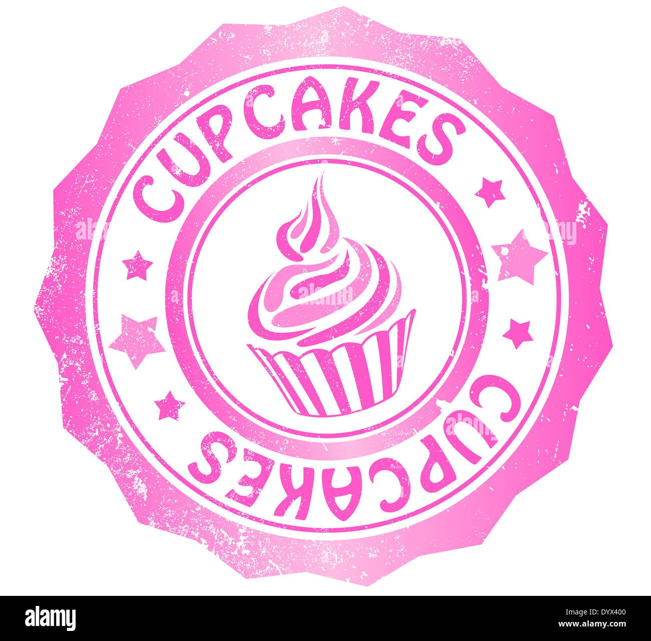 Cupcake grunge stamp, in english language Stock Photo Alamy