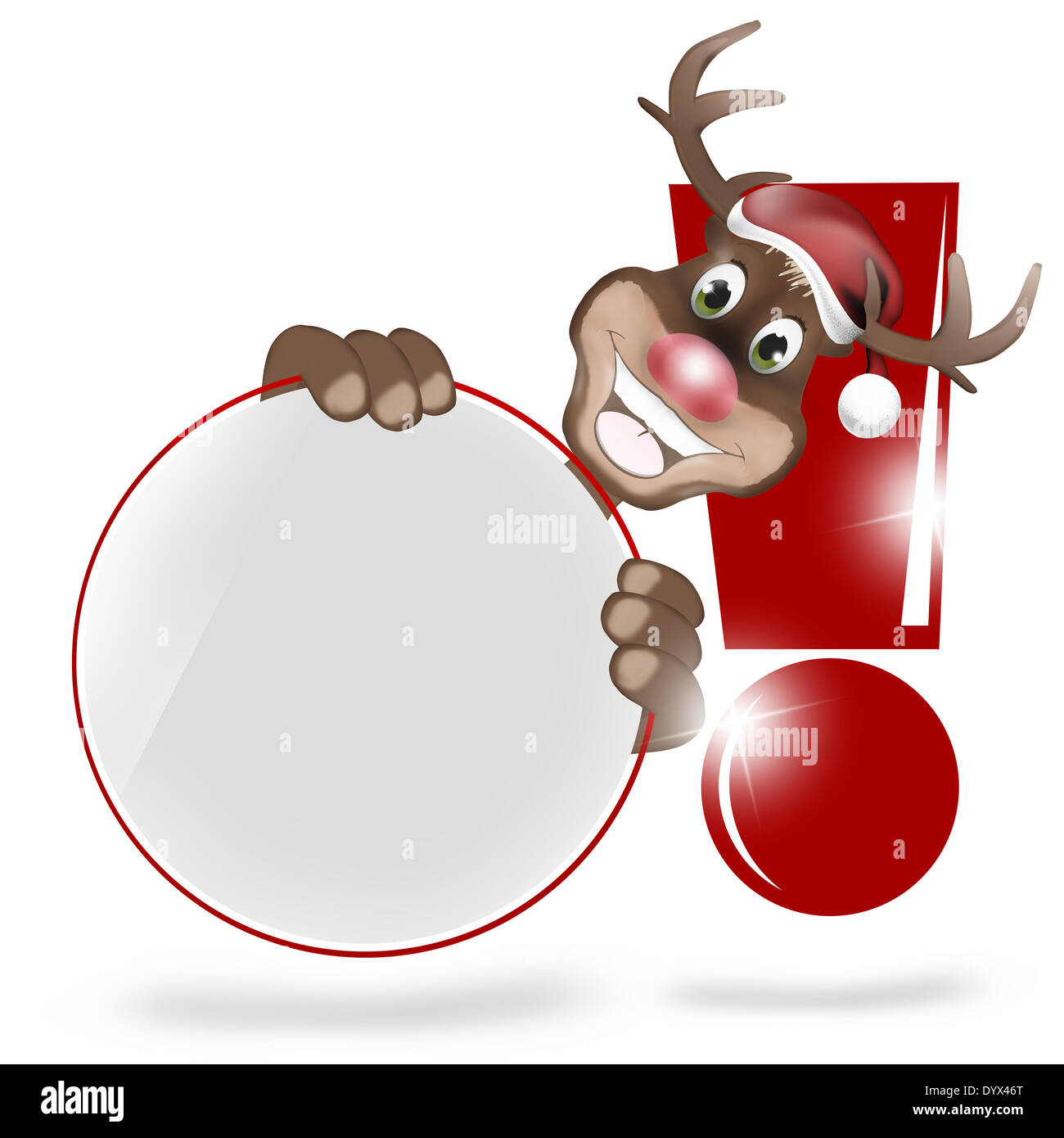 Paws Rudolph Christmas Blank White Icon Button Stock Photo