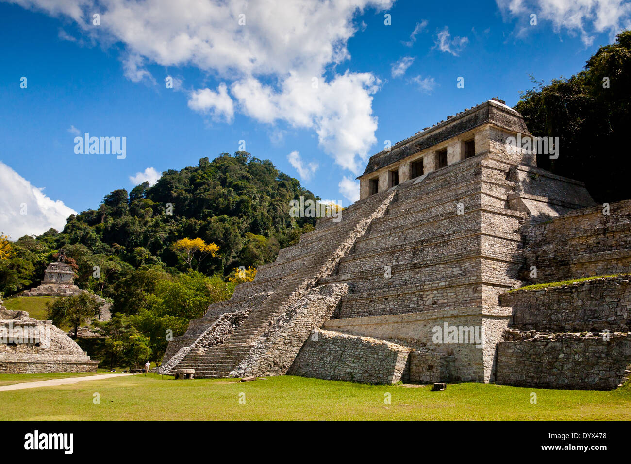 Temple of Palenque, an ancient mayan ruin, located in Palenque, Yucatan, Mexico Stock Photo