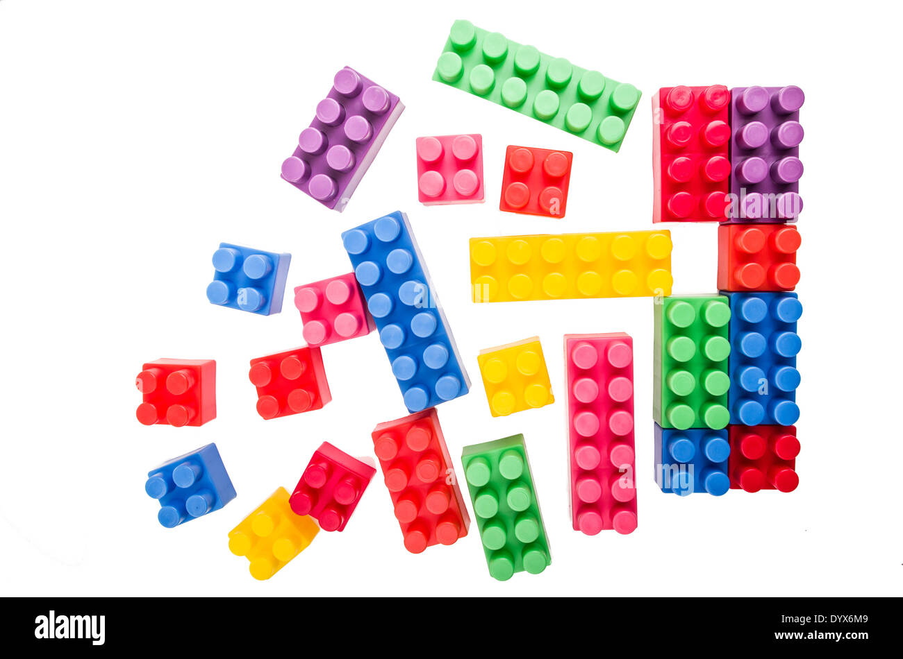 building blocks forming a square on a white background Stock Photo