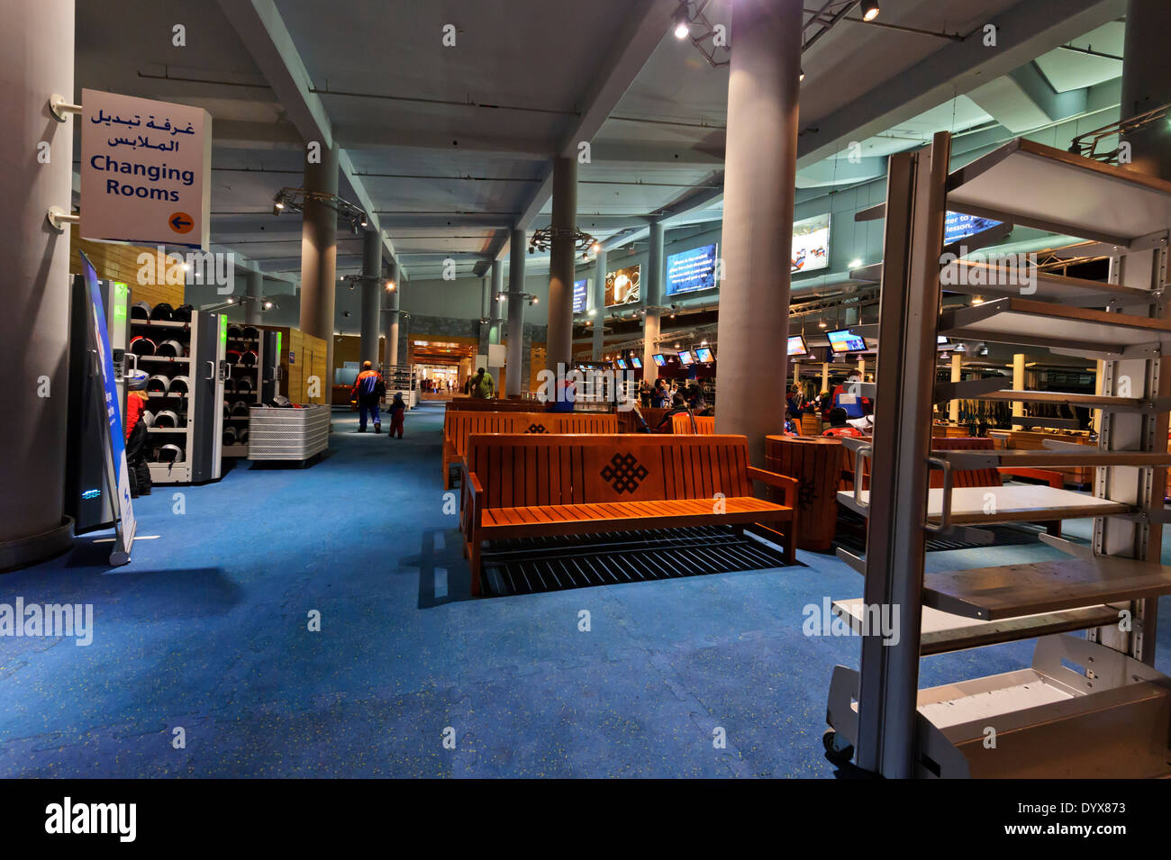 Ski equipments for hire at the indoor Ski resort in Dubai, United Arab