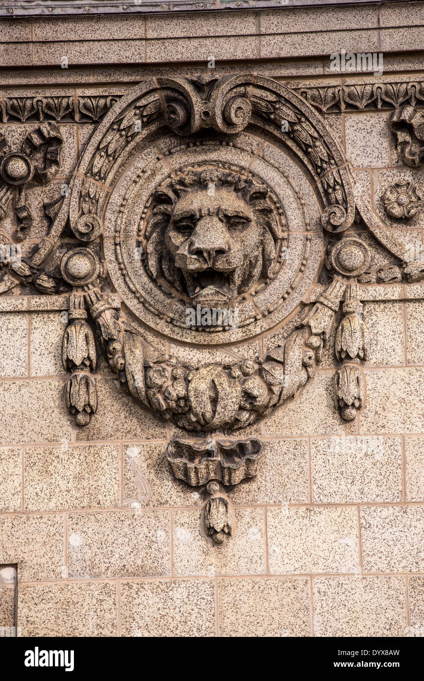 Lions head detail on the Peoples Gas building in Chicago, Illinois USA Stock Photo