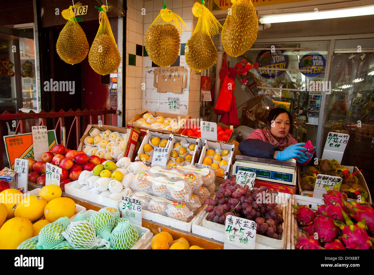 Vegetable market, Chinatown, Manhattan, New York City, New York Stock Photo