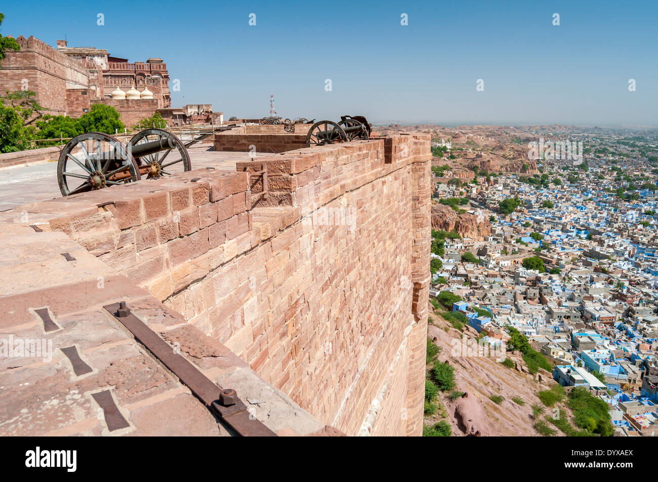 Old cannon in a Meherangarh Fort, Jodhpur, Rajasthan, India. Stock Photo