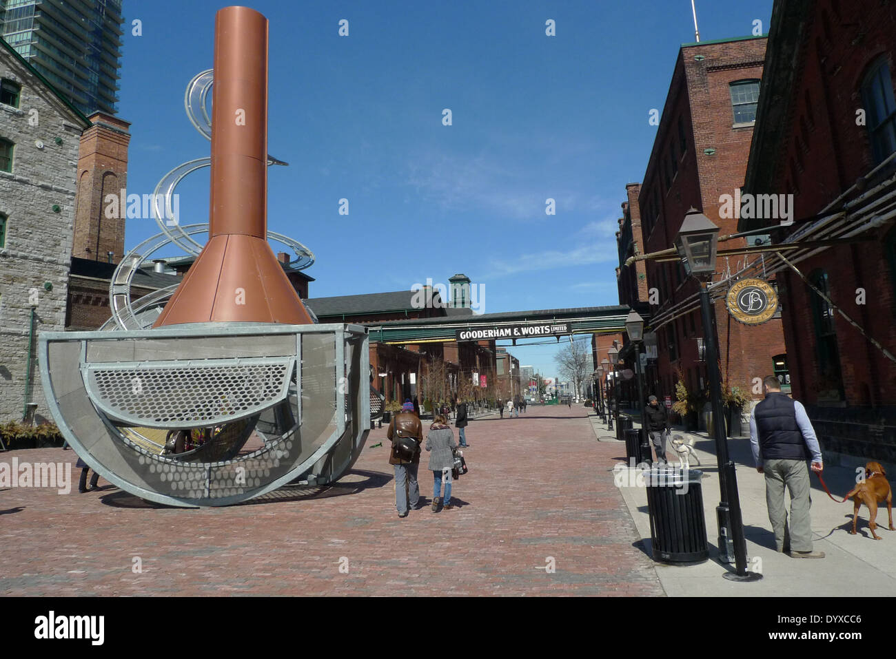 Sculpture at Gooderham and Worts, formerly the largest distillery in