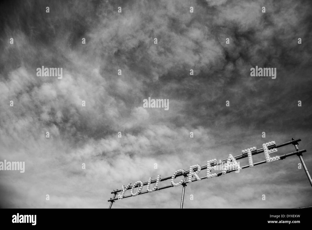 Abstract art installation featuring word hi-res stock photography and ...