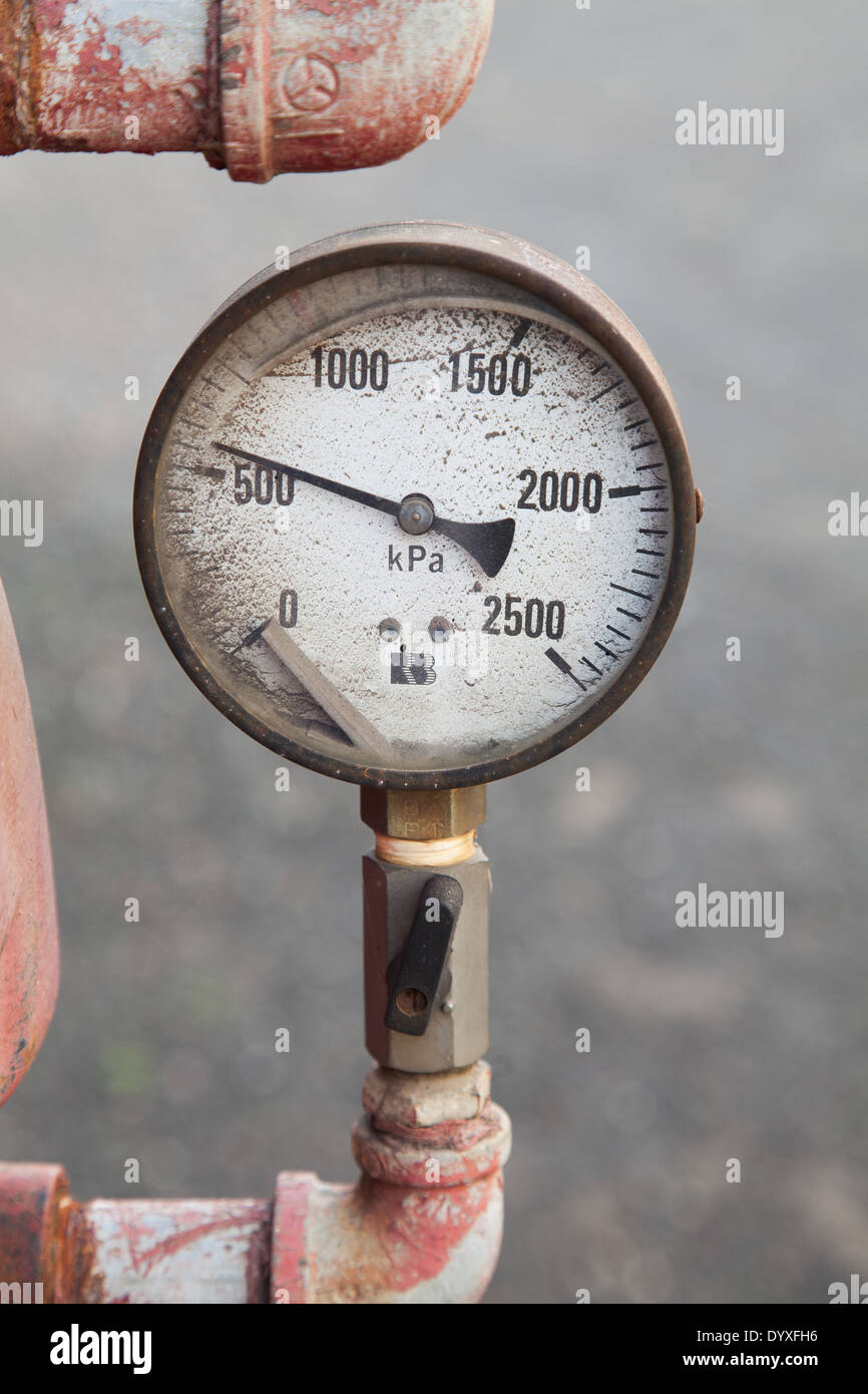 A close up of an old pressure gauge Stock Photo - Alamy