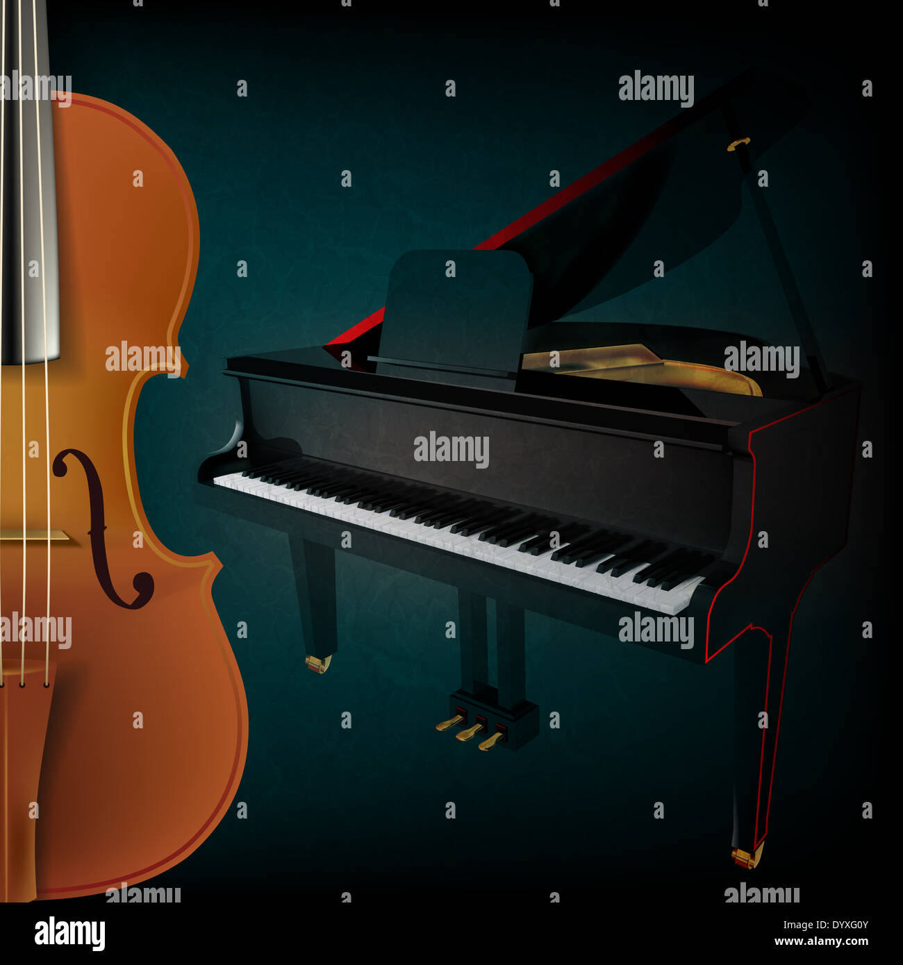 abstract music grunge dark background with violin and piano Stock Photo ...