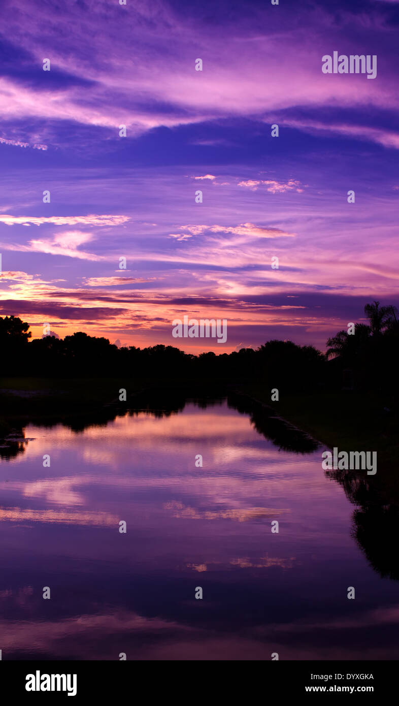 Freshwater canal at the rear of residential homes in Rotonda, Florida