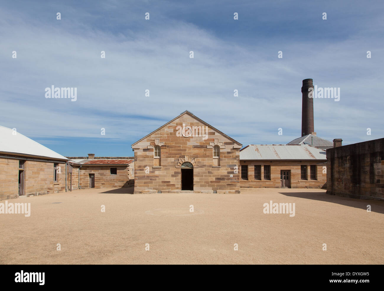 The old convict prison buildings at Cockatoo Island in Sydney Stock Photo