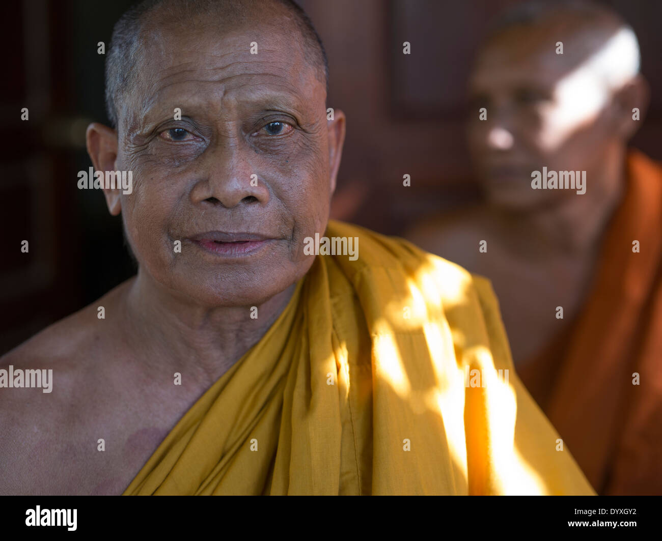 Buddhist monk at Kompong Pluk Floating Village near Siem Reap, Cambodia Stock Photo