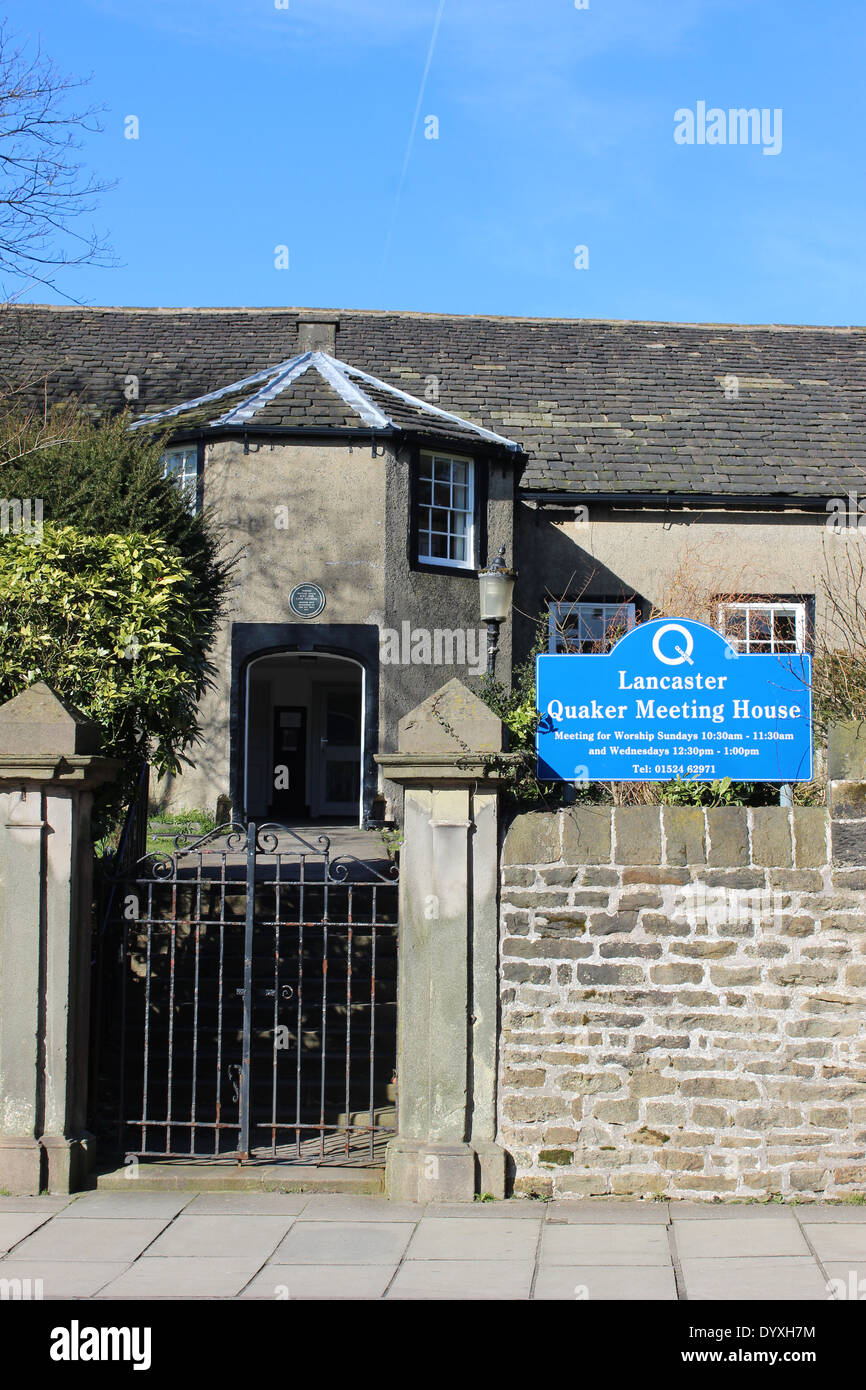 View of entrance to Lancaster Quaker Meeting House,  Meeting House Lane, Lancaster, Lancashire Stock Photo