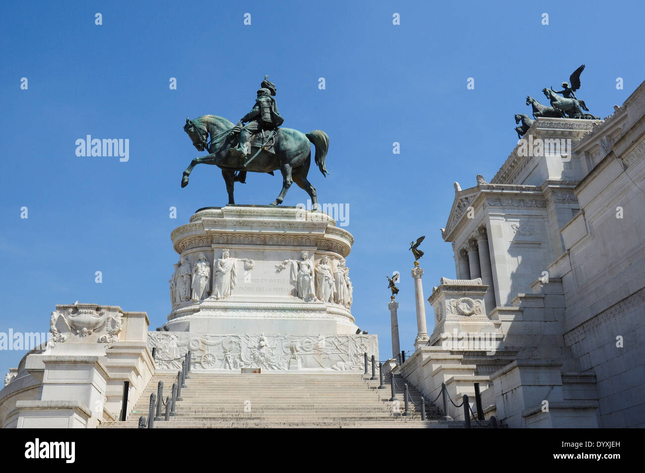 Equestrian statue to Victor Emmanuel II and the frontage of the ...