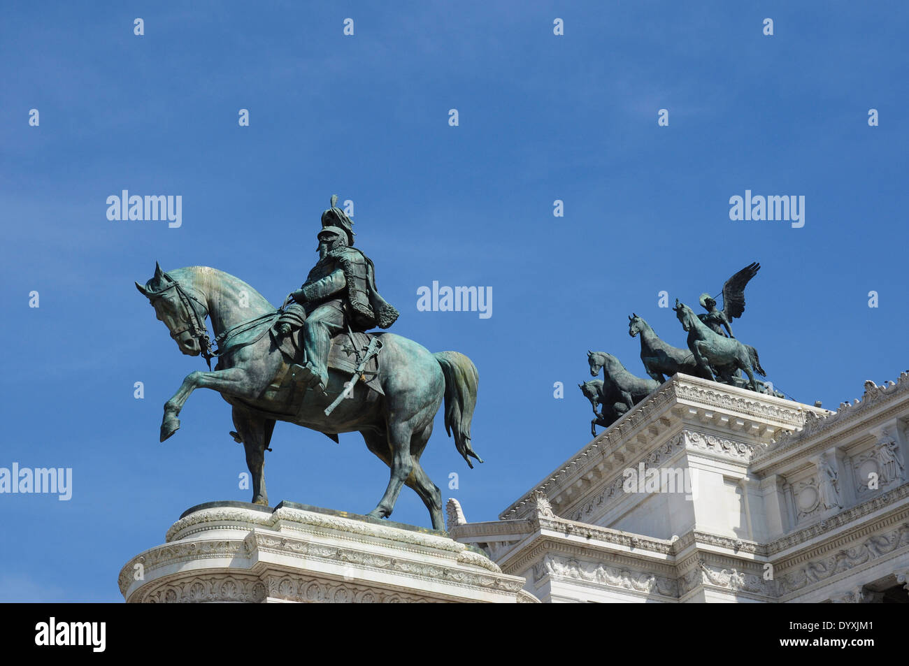 Equestrian statue to Victor Emmanuel II at the National Monument to ...