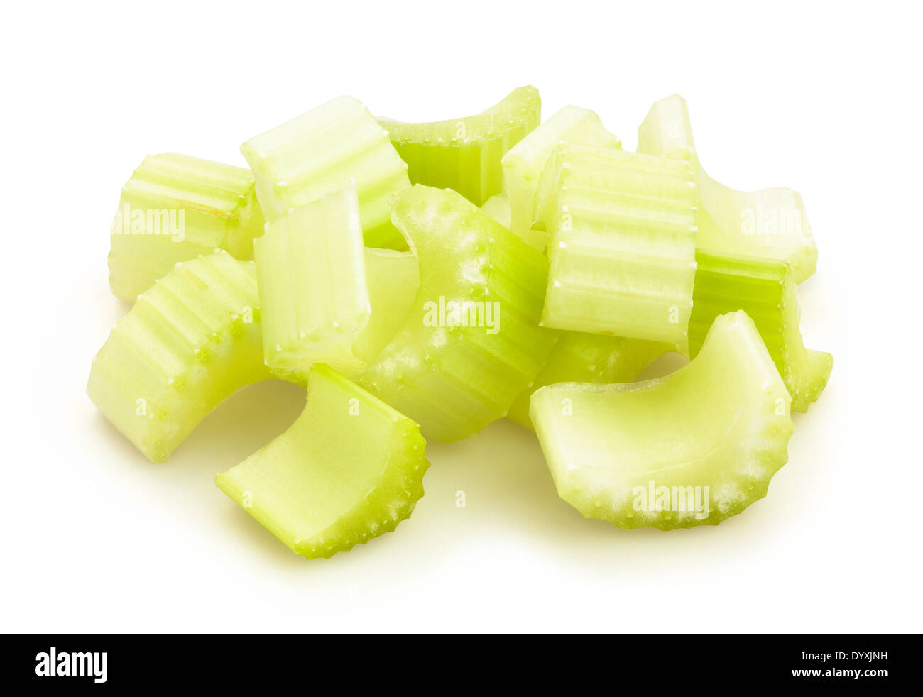 celery chopped isolated Stock Photo