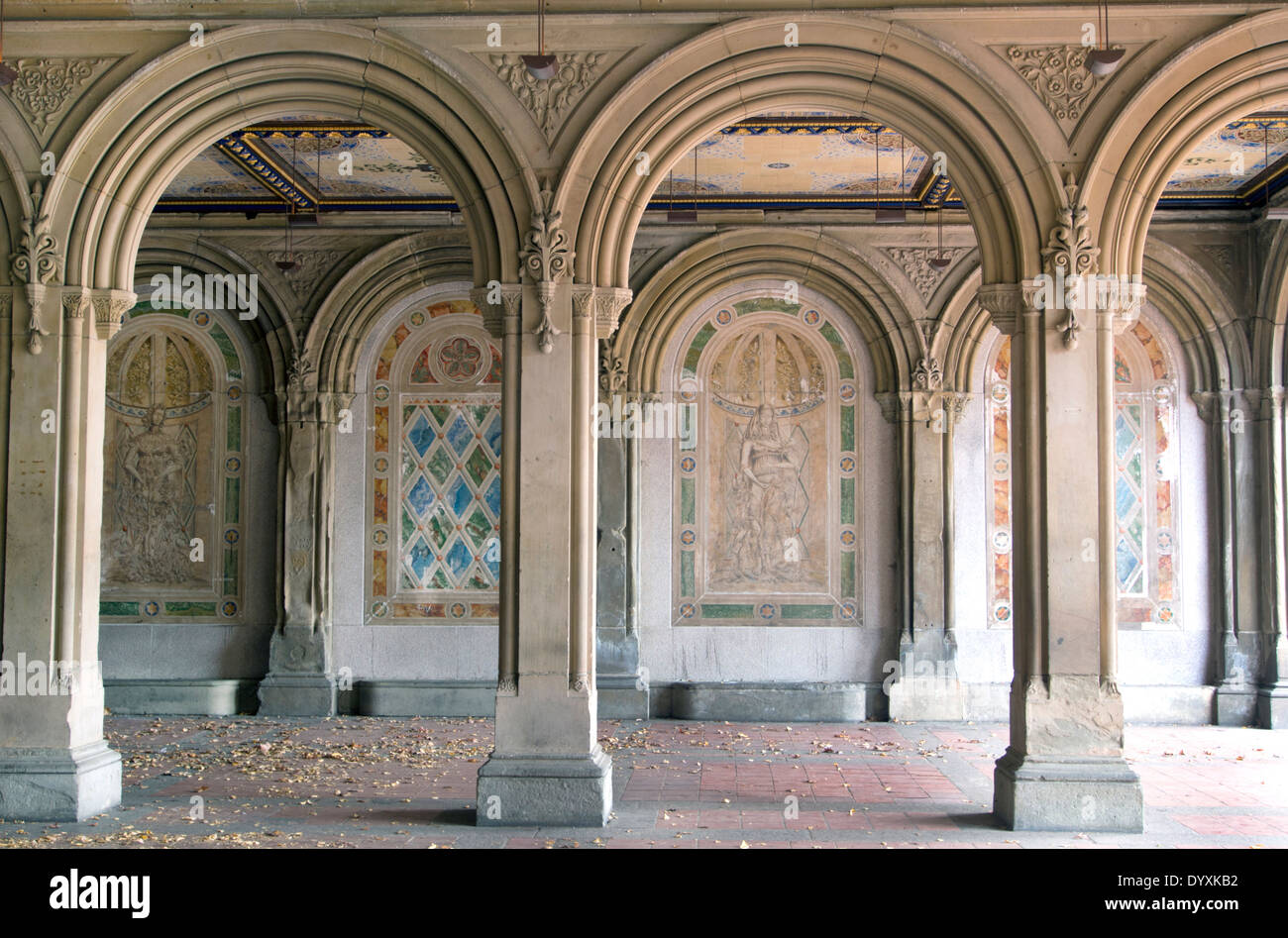 Winter at Bethesda Terrace in Central Park New York City Stock Photo - Alamy