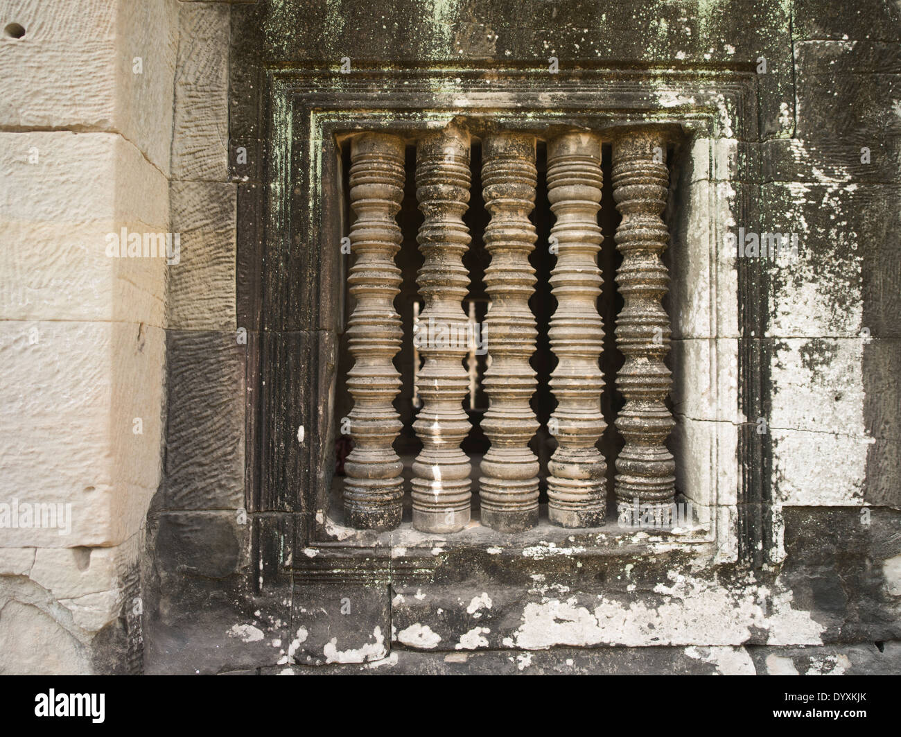 Stone pillars at Wat Athvea Temple, Siem Reap, Cambodia Stock Photo