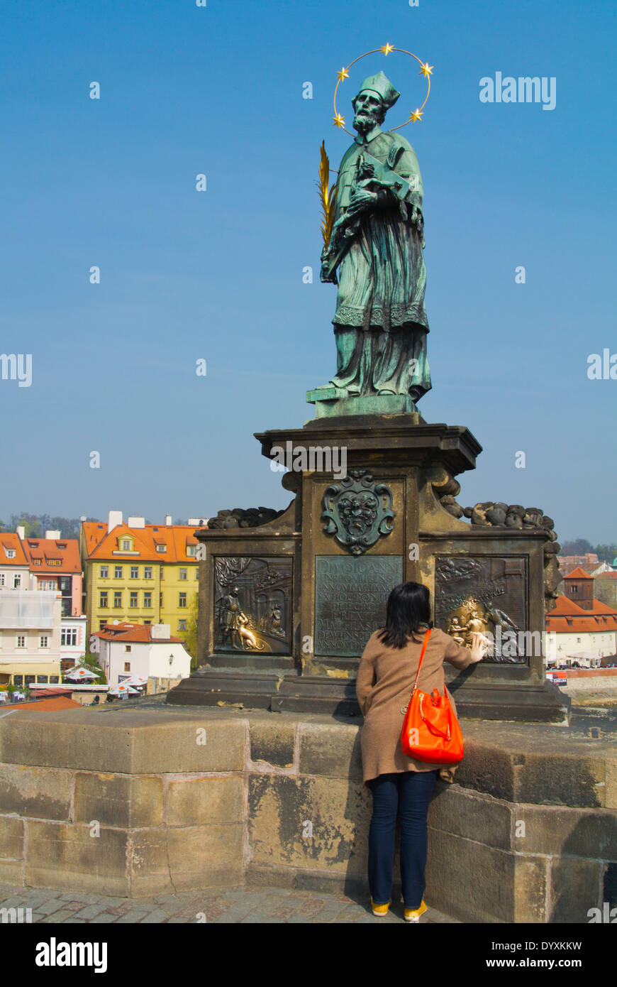 St John of Nepomuk statue, touched for good luck, Karluv most, Charles
